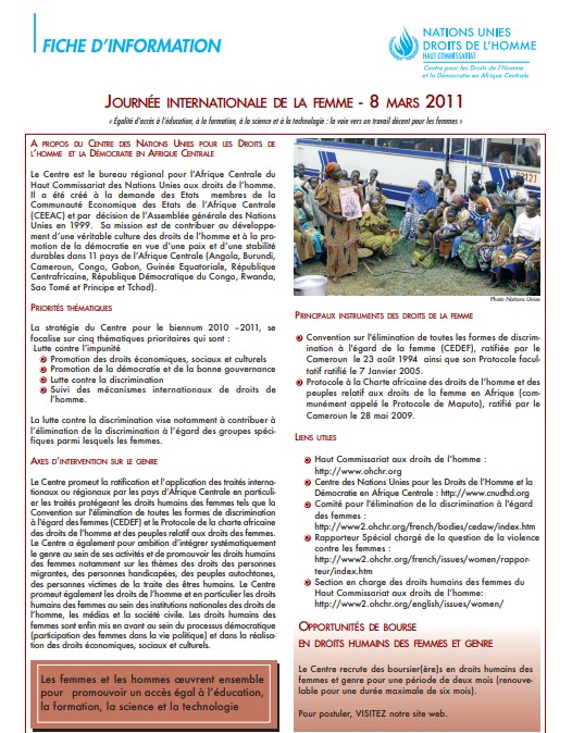 JOURNÉE INTERNATIONALE DE LA FEMME - 8 MARS 2011