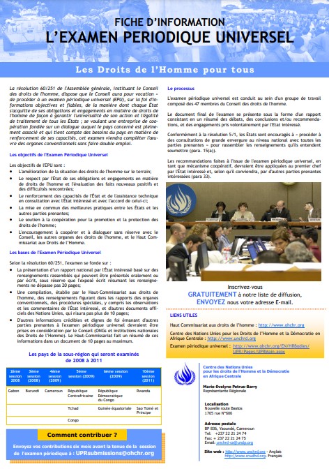 Fiche d'information sur l'examen périodique universel